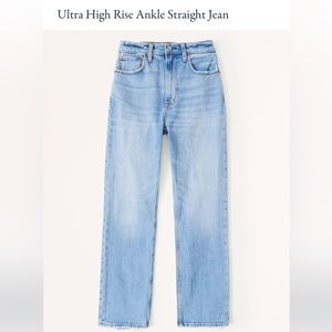 Abercrombie Ultra High Rise Ankle Straight Jean